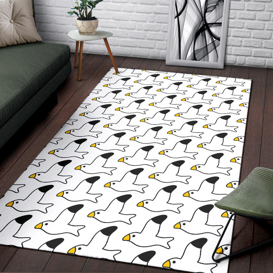 Seagull Pattern Print Design 05 Area Rug