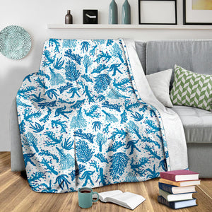 Coral Reef Pattern Print Design 01 Premium Blanket
