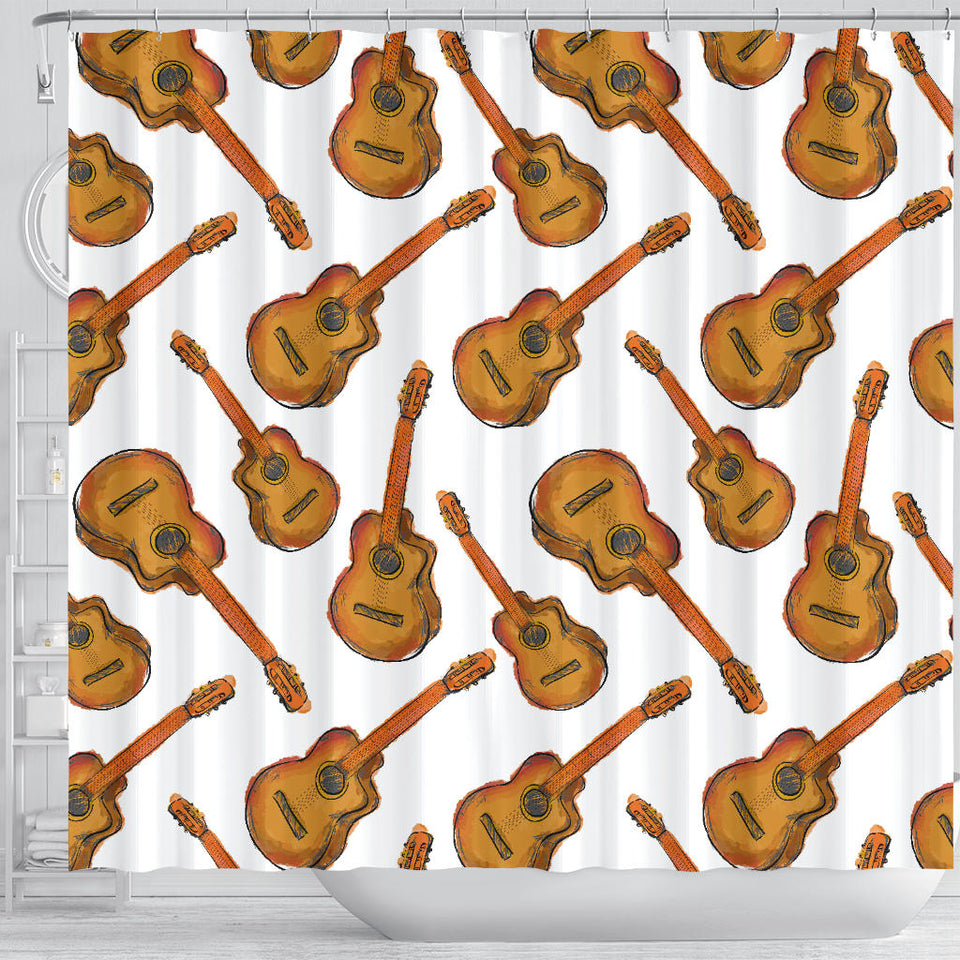 Paint Guitar Pattern Shower Curtain Fulfilled In US