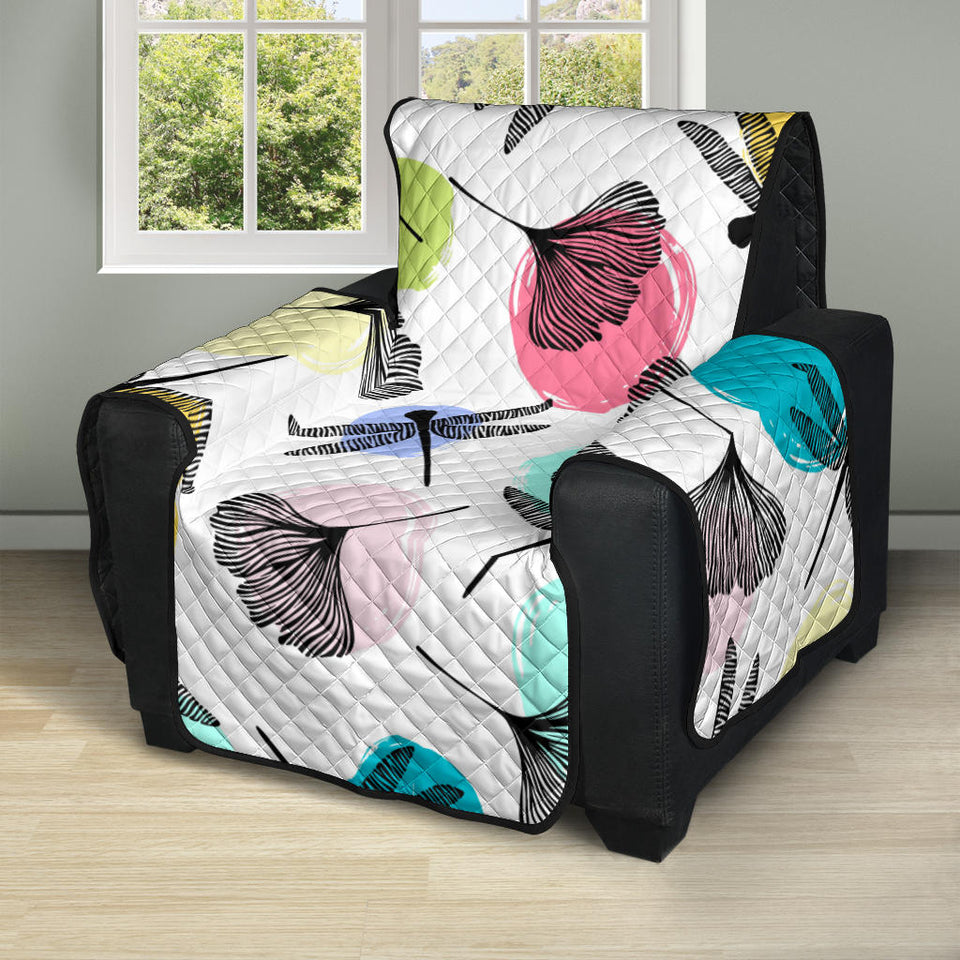 Dragonflies ginkgo leaves pattern Recliner Cover Protector