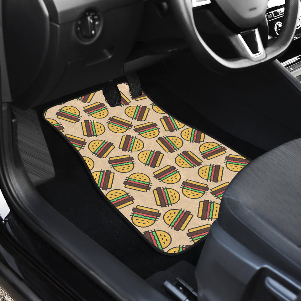 Hamburger Pattern Print Design 01 Front and Back Car Mats