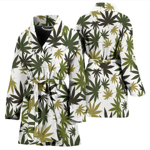 Canabis Marijuana Weed Pattern Print Design 05 Women's Bathrobe