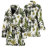Canabis Marijuana Weed Pattern Print Design 05 Women's Bathrobe