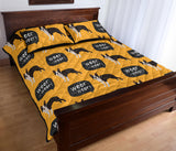 Boston terrier design pattern Quilt Bed Set