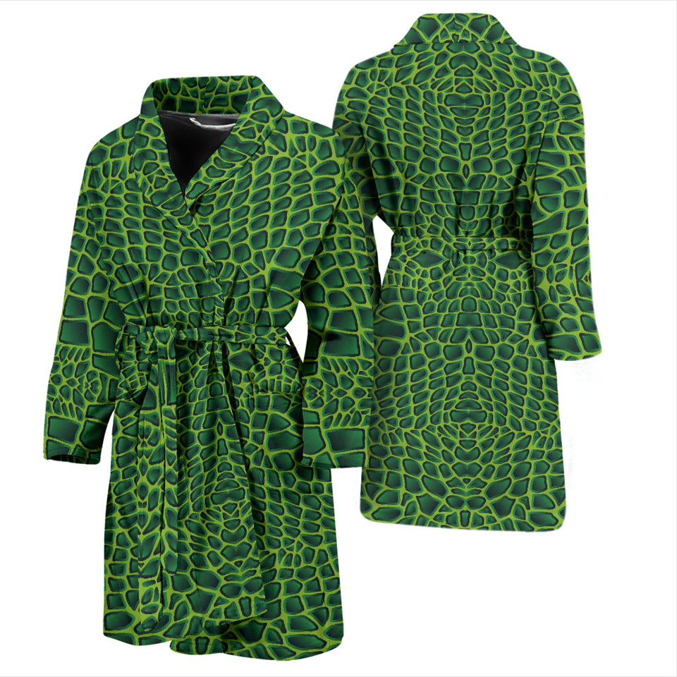 Crocodile Skin Printed Men'S Bathrobe