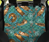 Cute Brown Sea Otters Ornamental Seaweed Corals Green Water Dog Car Seat Covers