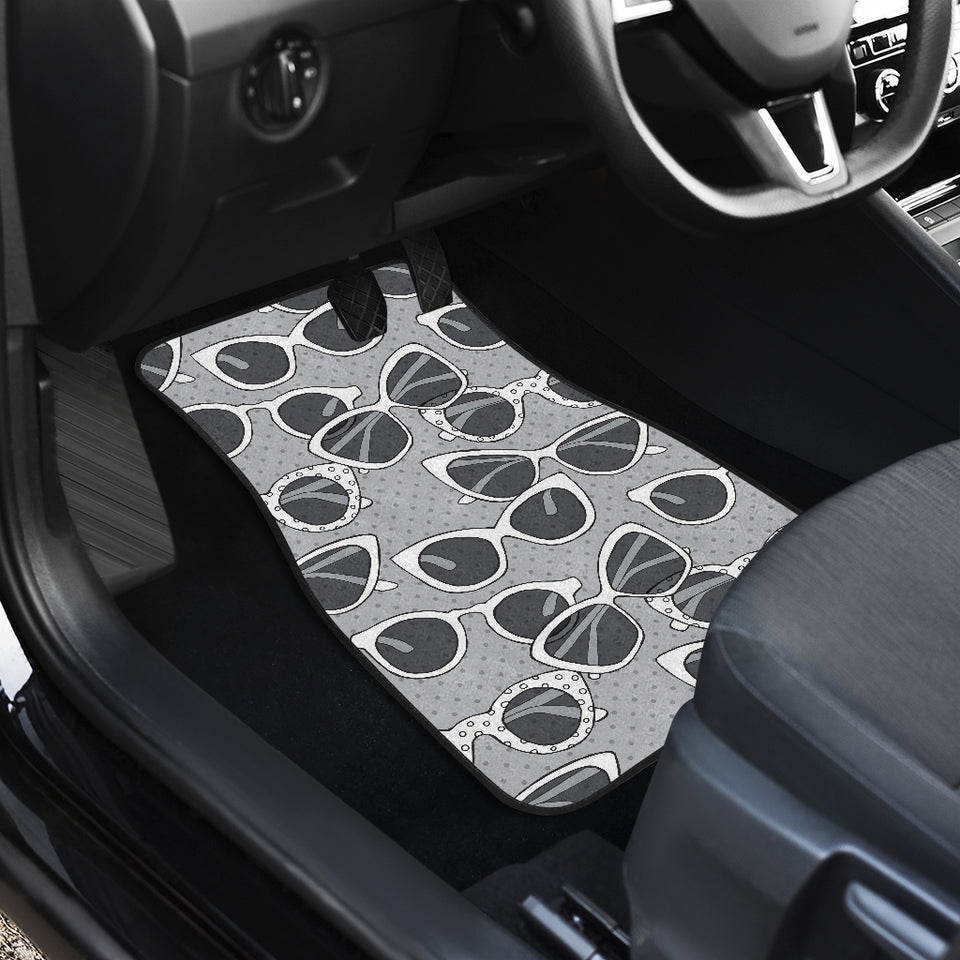 Sun Glasses Pattern Print Design 04 Front and Back Car Mats