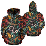 Colorful Snake Plant Pattern Zip Up Hoodie
