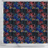 Octopus Sea Wave Tropical Fishe Pattern Shower Curtain Fulfilled In US