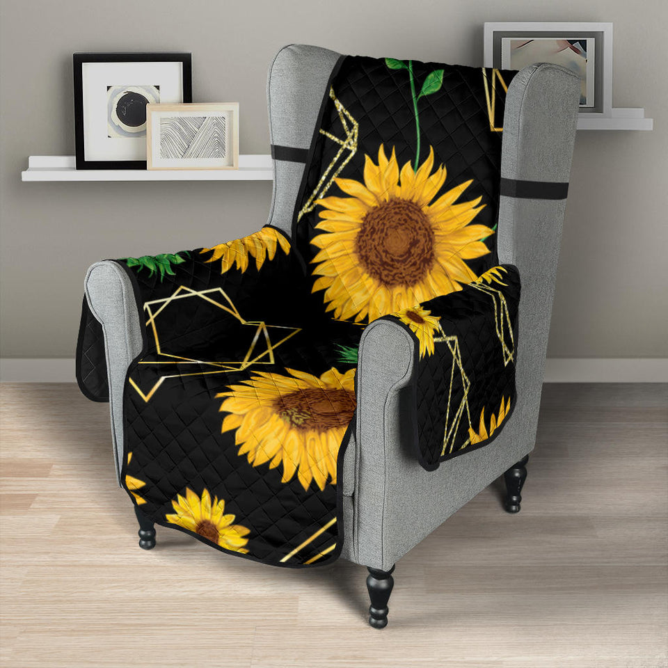 sunflower golden polygonal shapes Chair Cover Protector