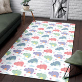 Hippopotamus Pattern Print Design 03 Area Rug