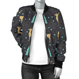 Deers Star Tree Pattern Women'S Bomber Jacket