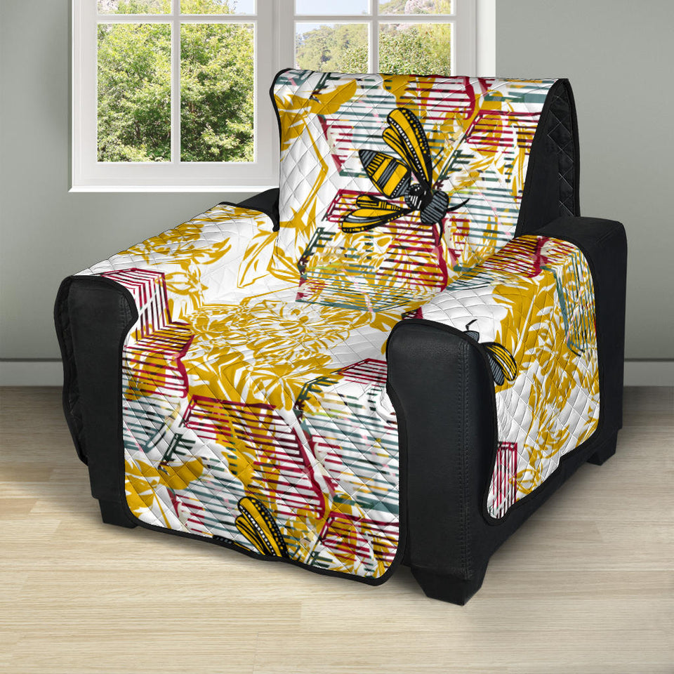 Cool Bee honeycomb leaves pattern Recliner Cover Protector