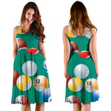 Billiard Ball Pattern Print Design 01 Sleeveless Midi Dress