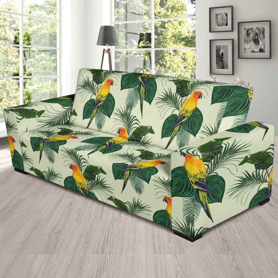 Beautiful Parrot Palm Leaves Pattern Sofa Slipcover
