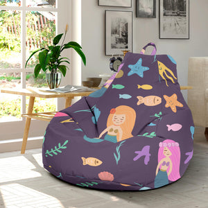 Beautiful Mermaid Fish Jellyfish Algae Other Marine World Bean Bag Cover