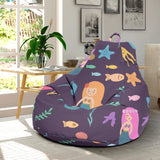 Beautiful Mermaid Fish Jellyfish Algae Other Marine World Bean Bag Cover