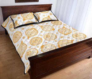 hand drawn onion pattern Quilt Bed Set