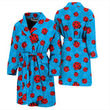 Ladybug Pattern Print Design 02 Men's Bathrobe