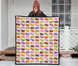 Hippopotamus Pattern Print Design 01 Premium Quilt