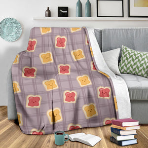 Bread Toast Pattern Print Design 05 Premium Blanket