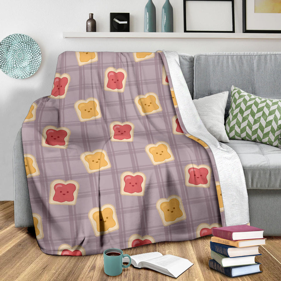 Bread Toast Pattern Print Design 05 Premium Blanket