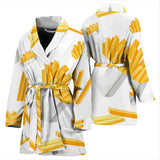 French Fries White Paper Box Pattern Women'S Bathrobe