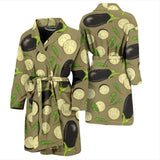 Eggplant Pattern Print Design 02 Men's Bathrobe