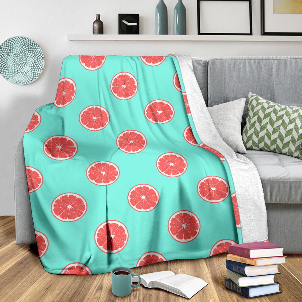 Grapefruit Green Background Premium Blanket
