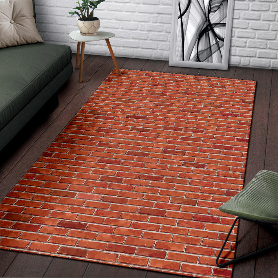 Brick Printed Pattern Print Design 03 Area Rug