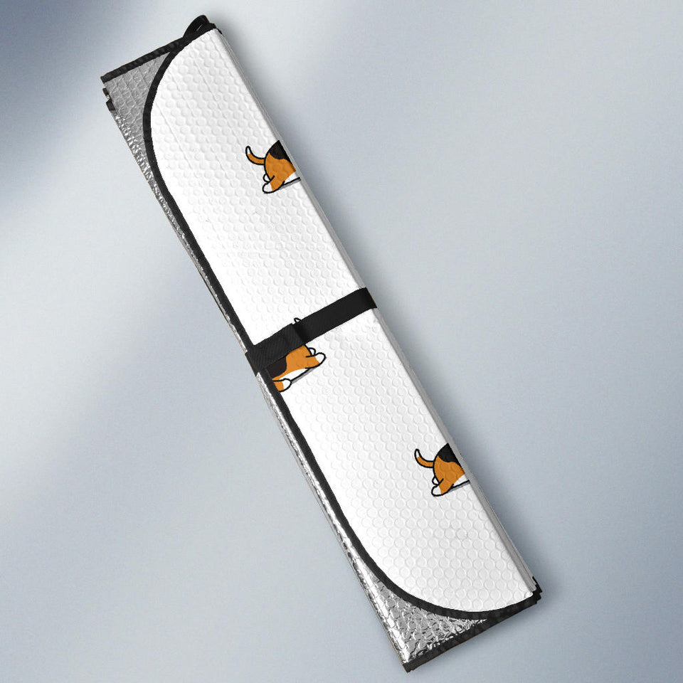 Cute Beagle Dog Sleeping Pattern Car Sun Shade