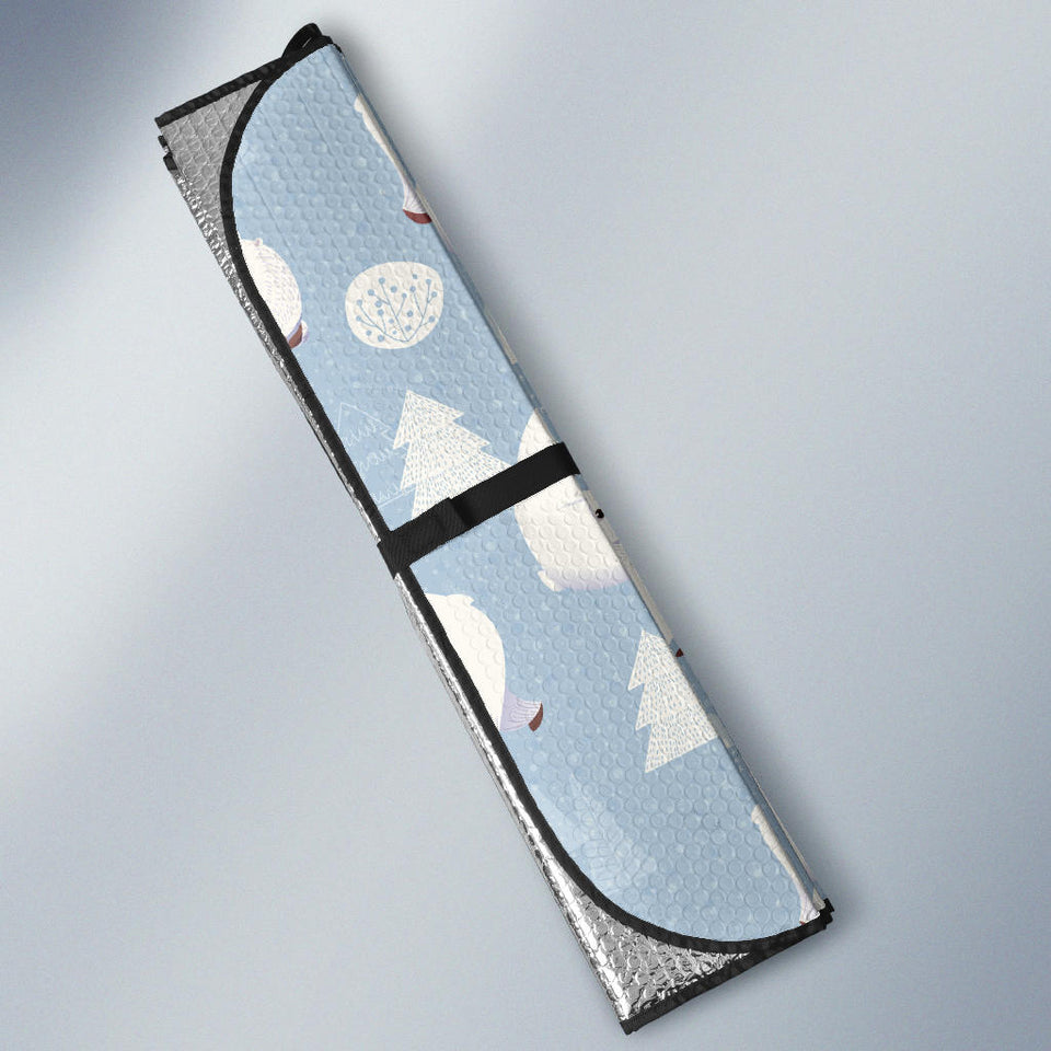 Cute Polar Bears Christmas Decoration Pattern Car Sun Shade