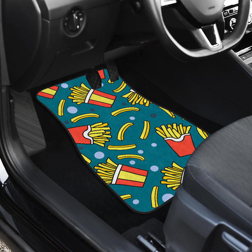 French Fries Red Paper Box Pattern Front And Back Car Mats