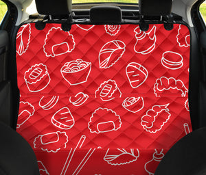 Sushi Pattern Red Background Dog Car Seat Covers