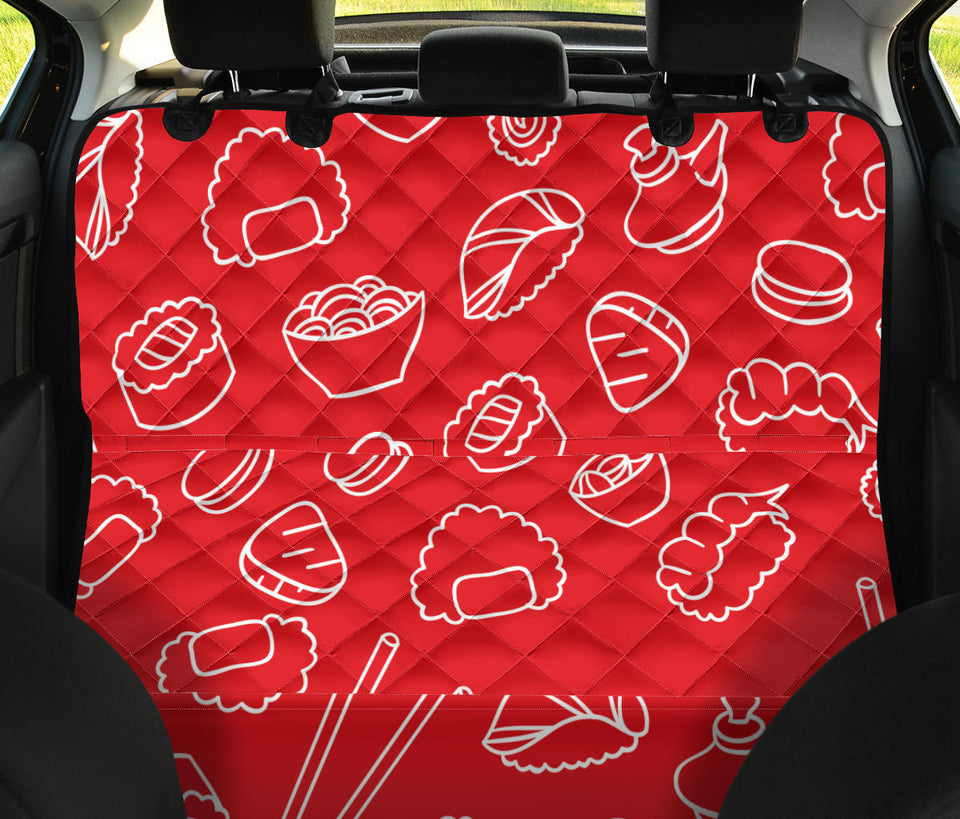 Sushi Pattern Red Background Dog Car Seat Covers