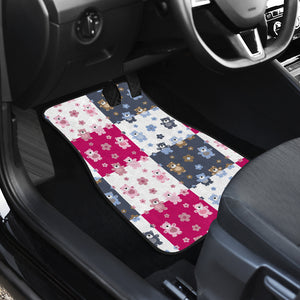 Teddy Bear Pattern Print Design 03 Front Car Mats