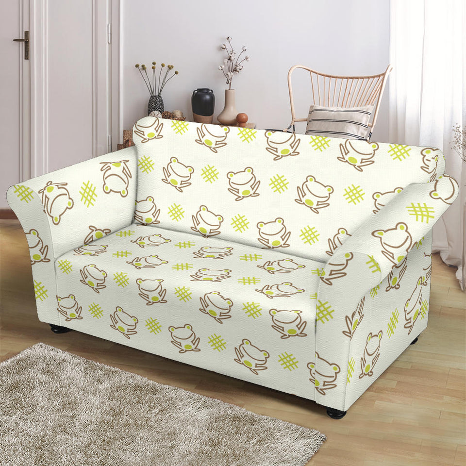 Cute Cartoon Frog Baby Pattern Loveseat Couch Slipcover