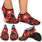 Tomato Black Background Aqua Shoes