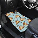 Hand Drawn Pizza Blue Background Front And Back Car Mats