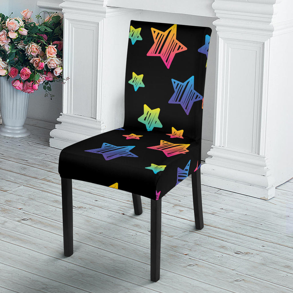 Colorful Star Pattern Dining Chair Slipcover
