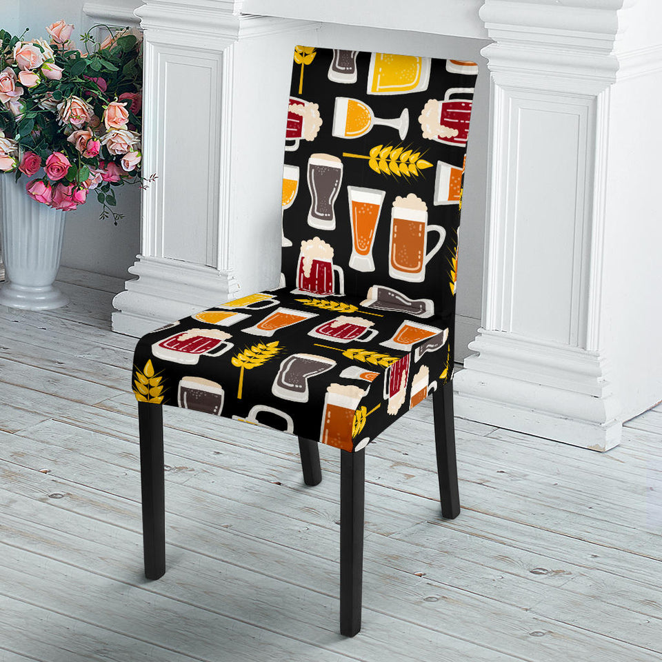 Beer Type Pattern Dining Chair Slipcover