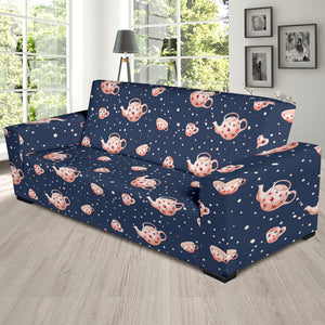 Tea pots Pattern Print Design 04  Sofa Slipcover