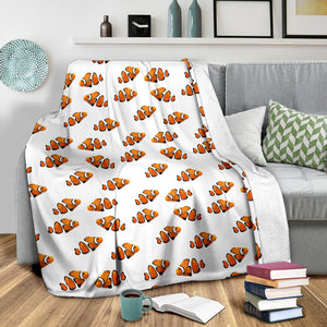 Clown Fish Pattern Print Design 03 Premium Blanket