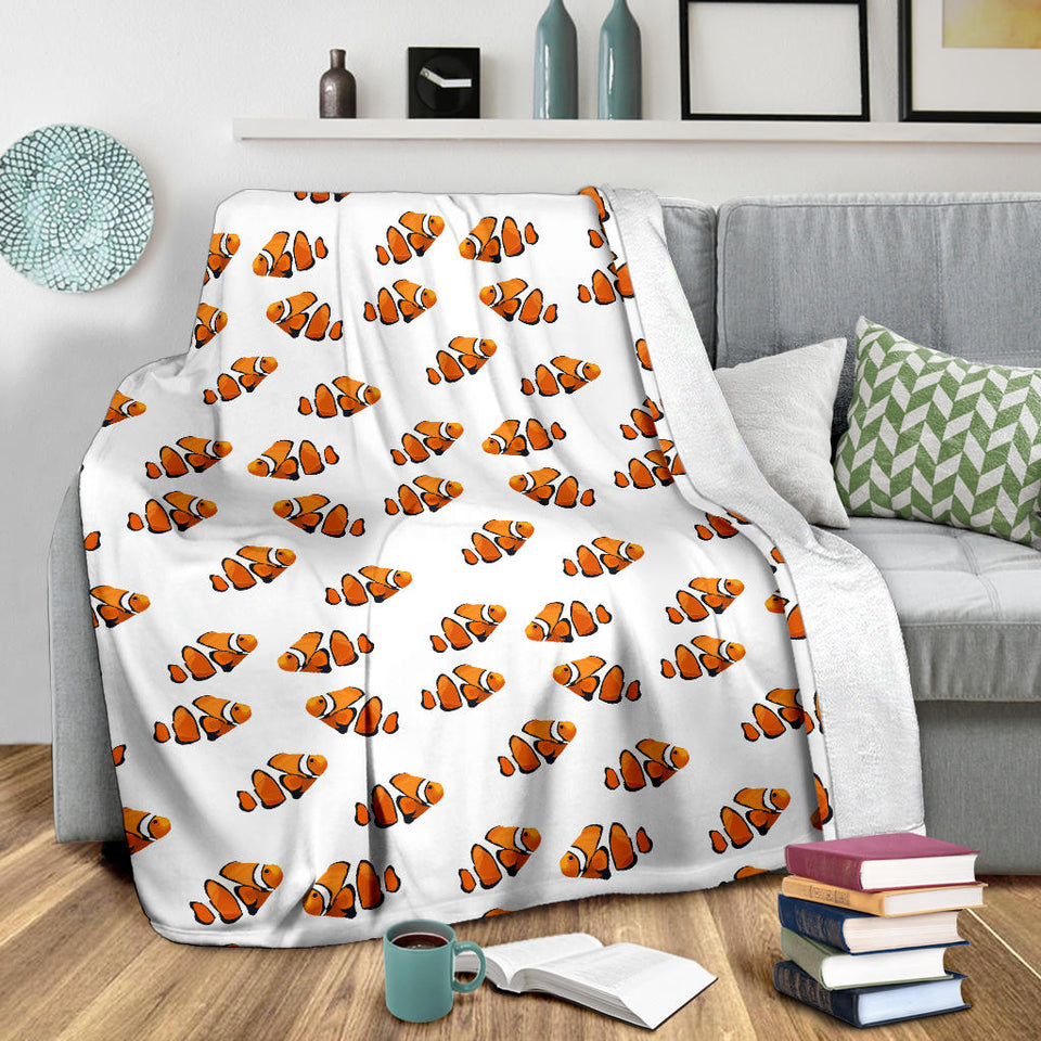 Clown Fish Pattern Print Design 03 Premium Blanket