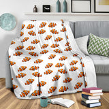 Clown Fish Pattern Print Design 03 Premium Blanket