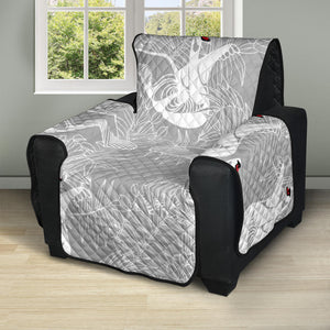 white swan gray background Recliner Cover Protector