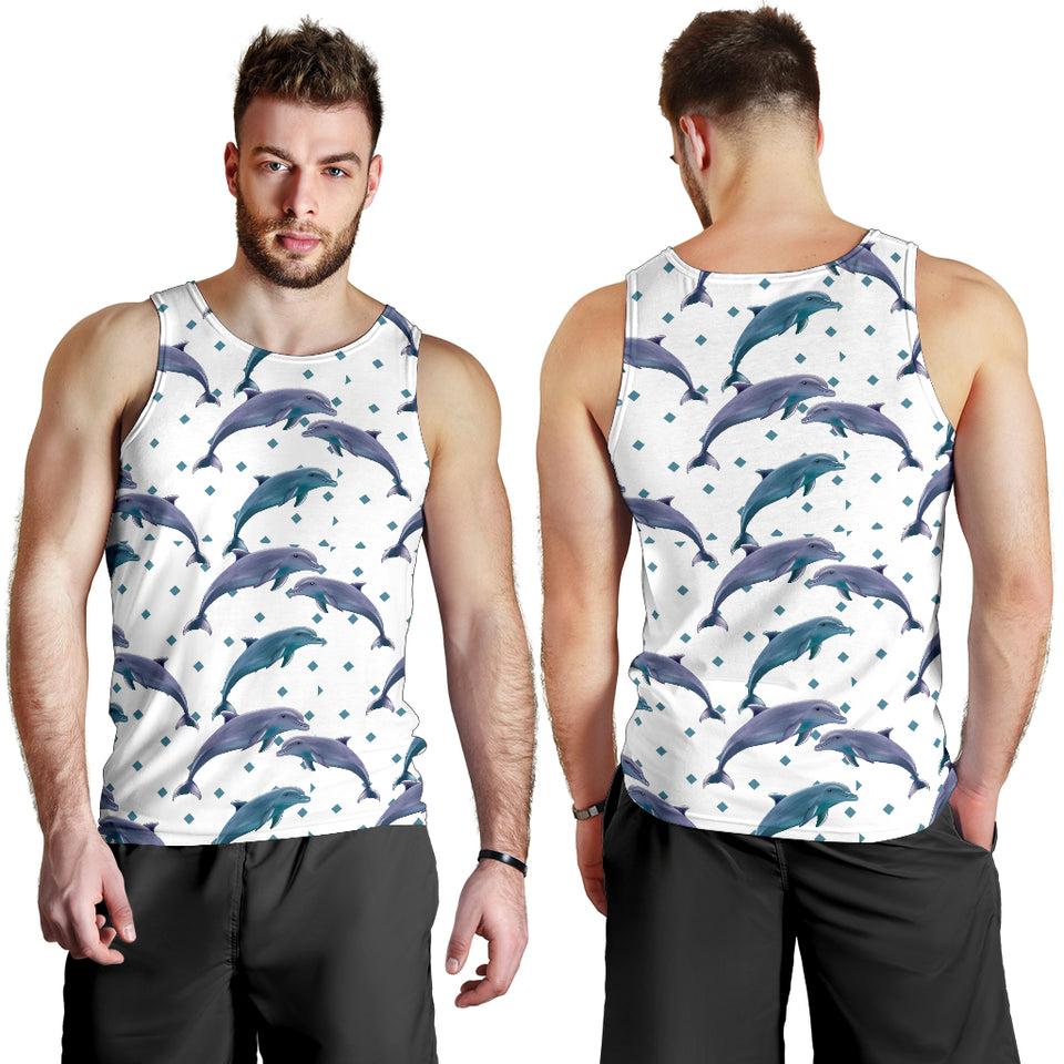 Dolphins pattern dotted background Men Tank Top