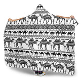 Camel Polynesian Tribal Pattern Hooded Blanket