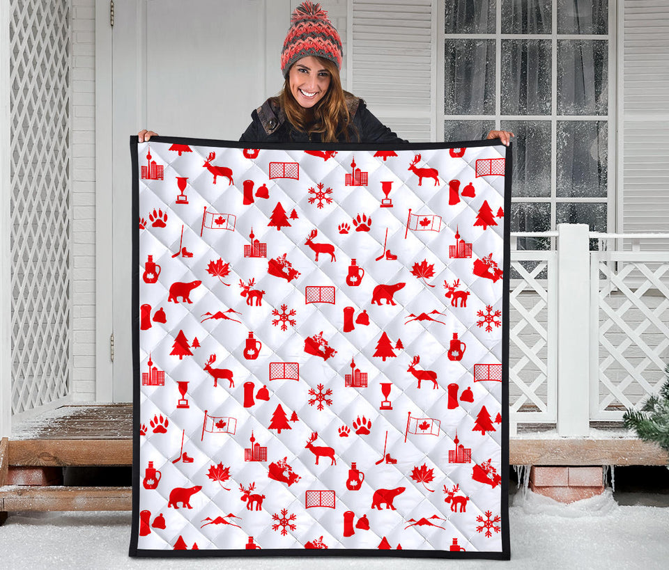 Canada Pattern Print Design 04 Premium Quilt