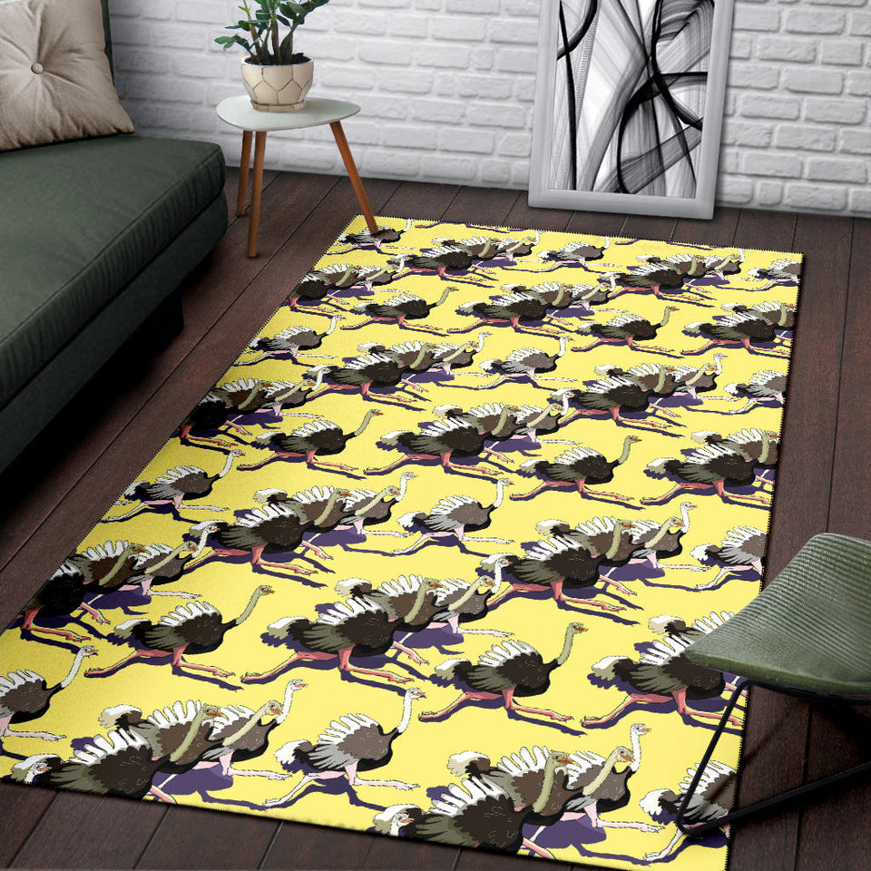 Ostrich Pattern Print Design 04 Area Rug